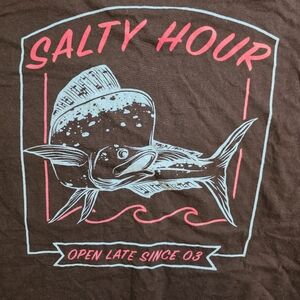 Salt Life Charcoal Men's Tee with Pink Logo XL  Coastal Casual Beach